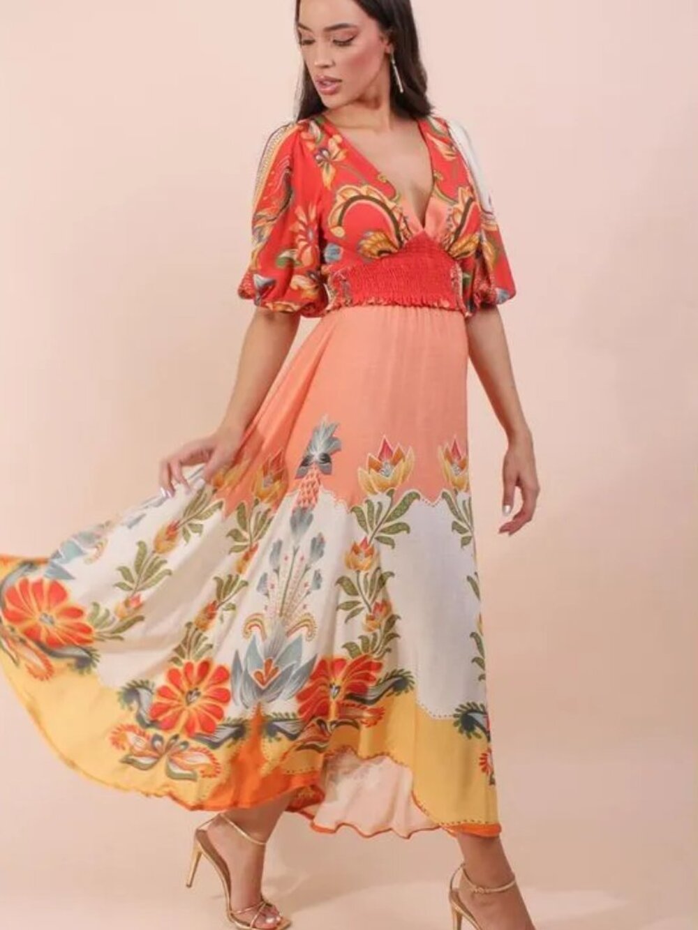FARM Rio Floral Energy Cropped Maxi/Midi dress XS NWT - Brazil Line Exclusive!!!